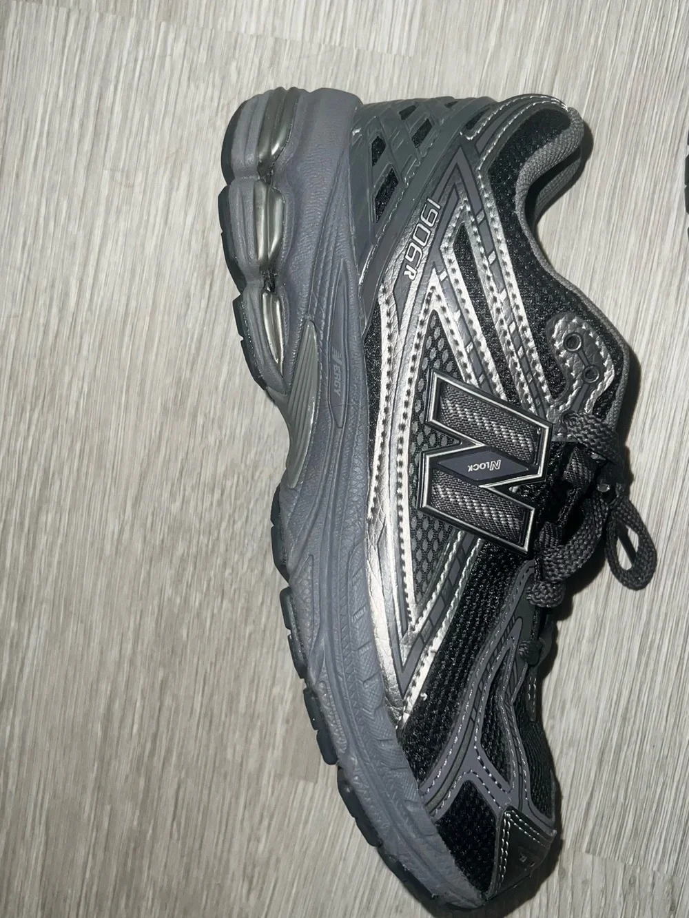 New Balance Kids' Black and Gray Lace-Up Sneakers